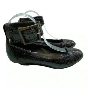 Stella McCartney wedge kitten heel ankle strap brown vegan balletcore